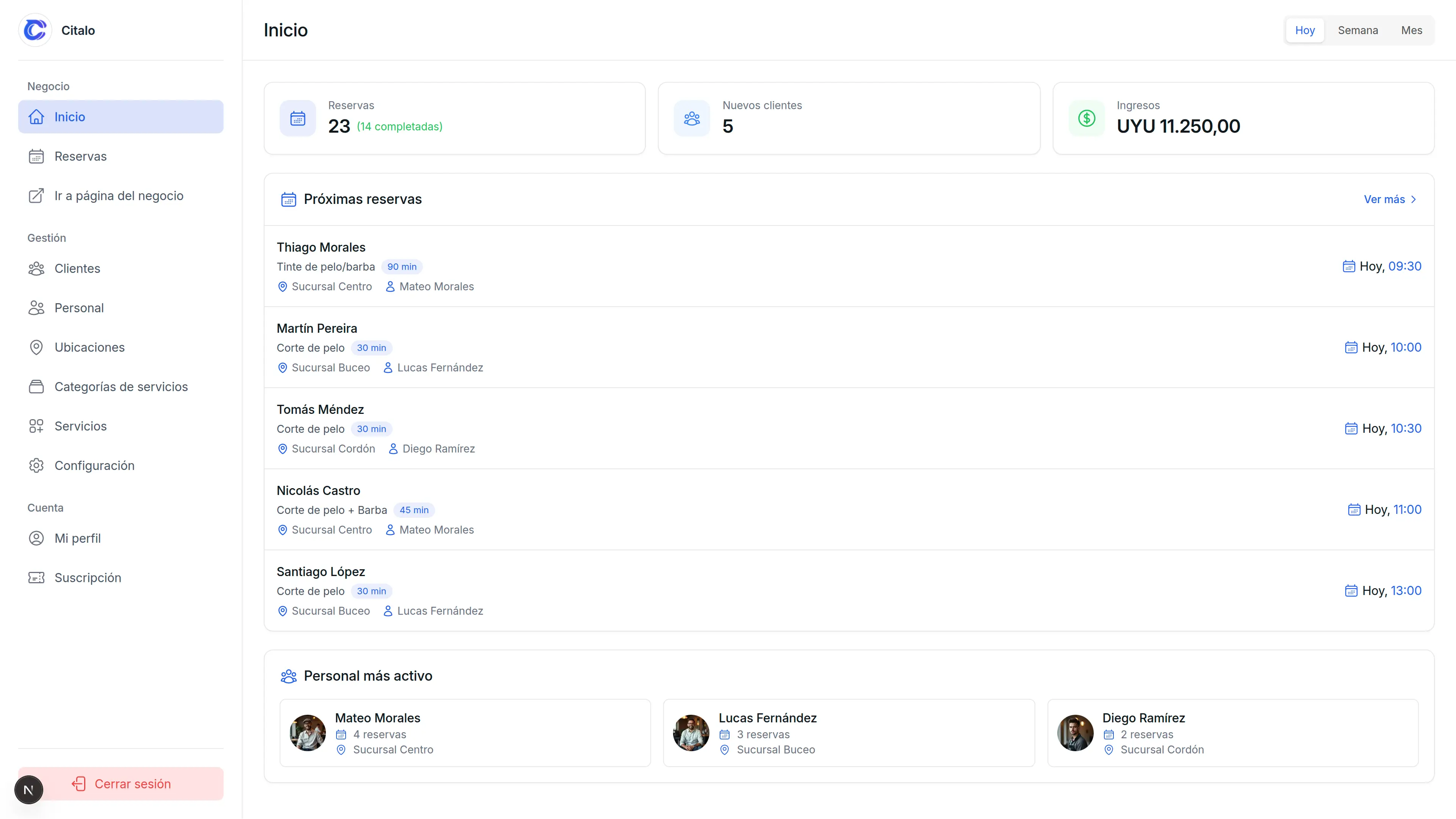 Citalo dashboard preview